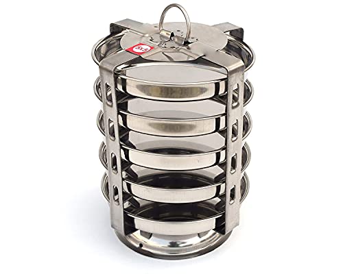 BLeaf Stainless Steel-5 Plate Thatte Idli Stand/Dhokla Maker (5 Plate, 5 Idli)