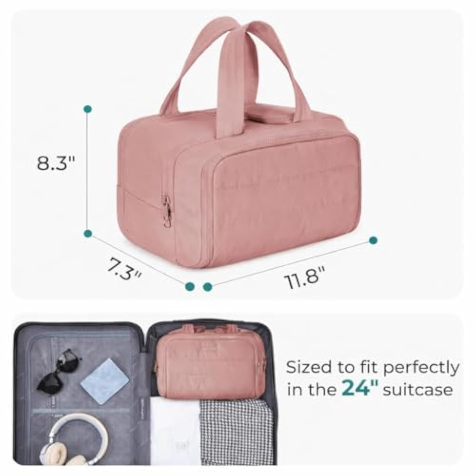 Travel Toiletry Bag Lightweight Large Wide Opening Organizer