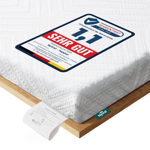 Topper 180x200cm H3 & H4, 7.5 cm Höhe Schlafsofa Bett Gelschaum, Öko-TEX Zertifiziert, Atmungsaktiv & Waschbar, Matratzentopper für Boxspringbett, Wohnwagen & Schlafsofa