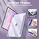 Fintie Hybrid Hülle für iPad Air 11 Zoll M3 2025/ M2 2024, iPad Air 5/4 Gen (2022/2020) 10,9 Zoll mit Stifthalter - Stoßfeste Schutzhülle mit transparenter Hartschale auf der Rückseite, Pastellviolett