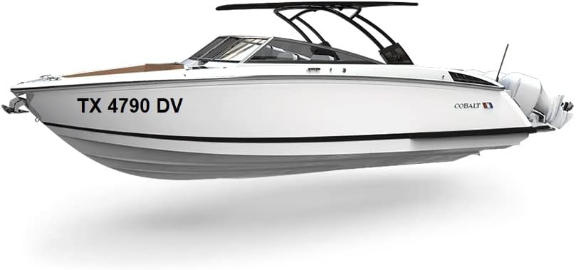 Miniatura 3 de Números de registro de barco (dos juegos) - Números y letras - Calcomanías de vinilo marinas personalizadas - Hecho en Estados Unidos (3 pulgadas de