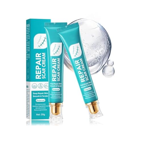Crema de cicatrices para hombres y mujeres, reparación de crema de cicatrices, crema de extracción de cicatrices, firme y desvanecimiento de suavizado de la piel, reparación profunda (2pcs)