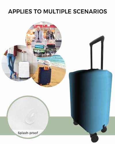 Sky Blue Ombre Travel Luggage Cover, Black Texture Anti-scratch Travel Suitcase Protector Covers, Washable Elastic Baggage Covers Fit 26-28 Inch Carry on Luggage4