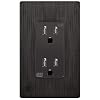 ENERLITES 61501 Elite Series Decorator Receptacle, Child Safe Tamper-Resistant Outlet, Gloss Finish, Self-Grounding, Residential Grade, 15A 125V, 61501-TR-DBWBP, Brushed Dark Bronze With Wall Plate