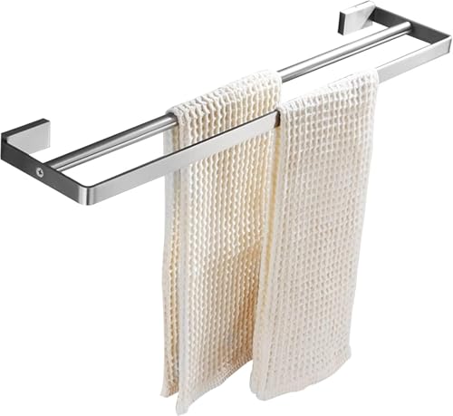 Porte-serviettes mural en acier inoxydable argent brossé premium