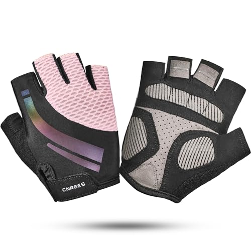 cnrees Kids Cycling Gloves for Boys Girls Half Finger Breathable Non-Slip Bike Gloves with Padded for Balance Bike Mountain BMX Scooter Outdoor Sports