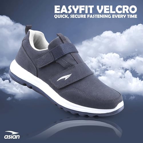 Image of ASIAN Men's Walking Shoes | Lightweight Comfort with Velcro Closure | Cushioned Support & Anti-Slip Sole | Ideal for Daily Walking & Long Hours