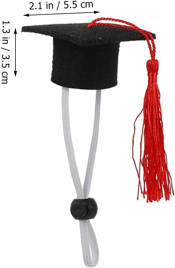 LUOZZY 6 Pcs Dog Graduation Caps with Red Tassel Small Dog Graduation Hats for Dogs Cats 2024 Graduation Pet Costume Accessory