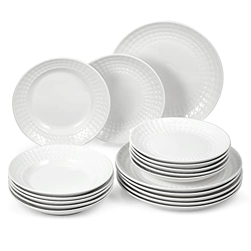 Vajilla Clásica de Porcelana Blanca Suntun