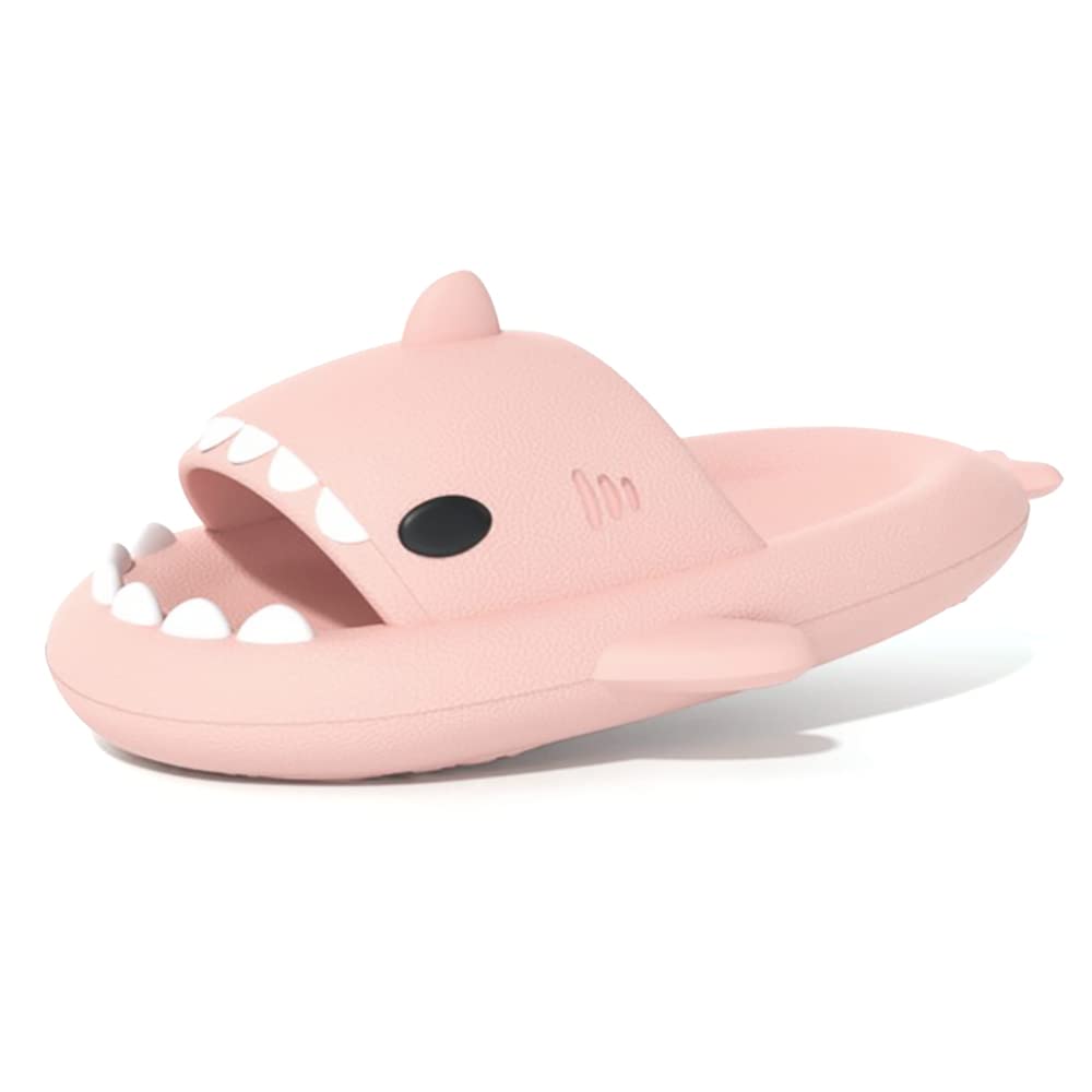 welltree Shark Slides for Women and Men Novelty Pillow Slippers Open Toe Shark Sandals Cushioned Cloud Slides