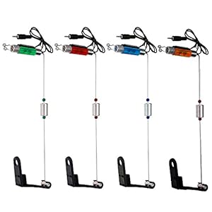Lixada Vissen Hanger Swinger LED Swinger Vissen Swinger 4 Stks Ijzer Vissen Beet Alarm Hanger Swinger LED Verlichte Indicator