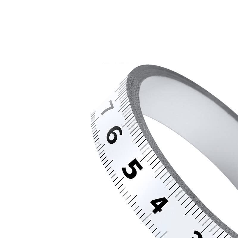 Cinta métrica de riel inglete acero inoxidable 1M regla escala adhesiva duradera blanca