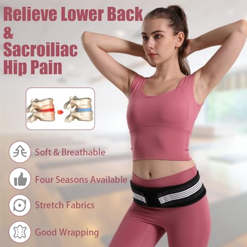 Image of DIYMAG Sciatica Pain Relief Belt for Men and Women, Sacroiliac Si Joint Hip Belt for Back Pain, Pelvic Support Belt, Cotton Umbilical Hernia Support Brace
