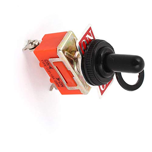 Aexit AC 250V Switches 15A ON-Off-ON 2 Way 3 Terminals Toggle Switch w Foot Switches Waterproof Cap