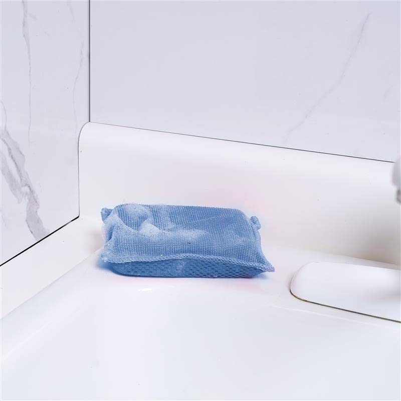 Image of Miracle Microfiber Scrubbing Sponge, Blue Extra Scrubbing Power Sponge for Kitchen, Sink, Pot, Pan and Dish Washing, Super Absorbent and Rapid Drying. by Superio