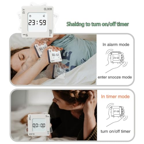 Temporizador portátil de plástico blanco sin batería pack de 2 unidades para evitar despistes en cocina 4