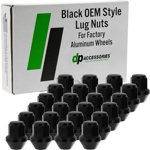 Image of DPAccessories Lug Nuts Compatible with 2019-2026 Ram 1500 | Black OEM Style | for Factory Aluminum Wheels Only | Set of 24 Wheel Nuts | DRAM1505F-BK /1