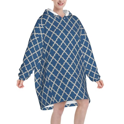 Sweat à capuche couverture en flanelle haut de gamme bleu marocain