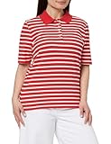 Tommy Hilfiger Polo de Manga Corta para Mujer Regular Fit, Multicolor (Primary Red/Ecru STP), S