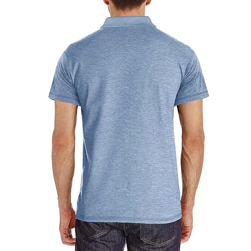 Camisetas Polo para Hombre, Manga Corta, Informales, Clásicas, Básicas, con 3 Botones y Bolsillo, Ideales para Golf y Verano miniatura 2