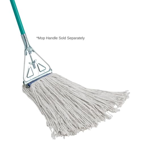 Soro Essentials- 20oz/570g Cut-End Wet Mop Head Replacement Economy Cotton-Poly Blend White Color- Commercial-Grade 4-Ply Yarn Mop Head with Narrow Band Wet Industrial Cleaning Mop Head Refill