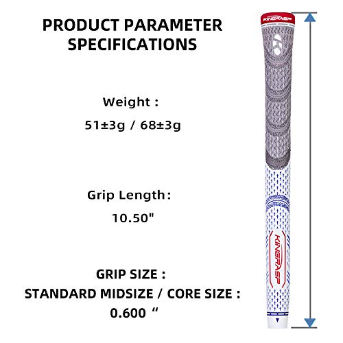 Kingrasp Multi Compound Golf Grips,Golf Club Grips Midsize Standard Size,13 Grips Set,6 Colors Optional,Anti-Slip High Stability,All Weather Cord Rubber Golf Club Grips thumb #1