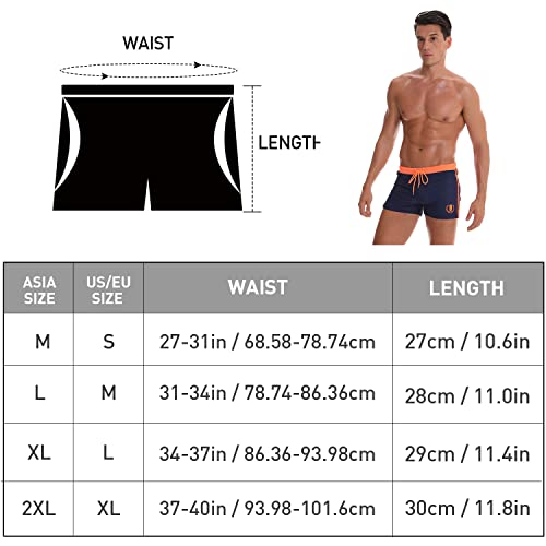 Arcweg Badehose Herren Eng Kurz Badeshorts mit Tunnelzug Schwimmhose Wassersport Kurze Hose UV Schutz Jungen Schwimmwear Schulschwimmen Orange XXL（EU 6