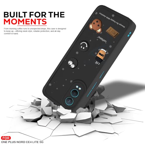 Image of AESTMO Back Case Cover for OnePlus Nord CE 4 Lite 5G Cover | Cute Fun Cartoon 3D Ball | Coffee Silicone Case | Full Body Protection | Camera Protection Back Cover for OnePlus Nord CE 4 Lite 5G (Black)