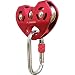 CARAPEAK Zip Line Trolley with Carabiner Fits Cable up to 1/2 Inches, 30kN Zipline Dual Pulley with 25kN Steel Karabiner for Backyard, Homemade, Fits 1/4 5/16 3/8 1/2" Cable