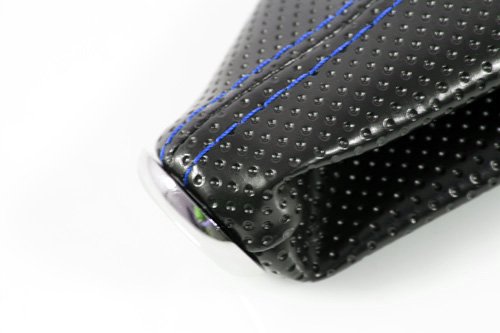 UNIVERSAL BLUE STITCH/JDM BLACK PERFORATED STYLE MANUAL/AUTO SHIFTER SHIFT BOOT