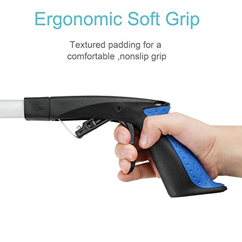 Reacher Grabber Tool, 32" Foldable Grabber Reacher for Elderly, Lightweight Extra Long Handy Trash Claw Grabber, Reaching Assist Tool for Trash Pick Up, Nabber, Litter Picker, Arm Extension (Blue2)