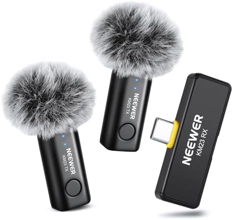 NEEWER Micrófono Lavalier inalámbrico para iPhone Android PC Port...