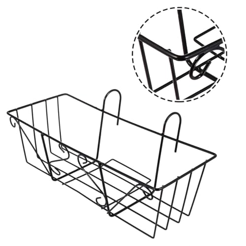Support solide noir pour balcon évitant la chute de vos pots de fleurs - 8