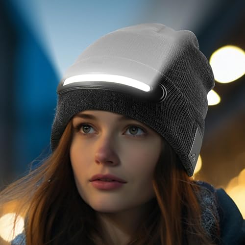 Gorro LED recargable negro para pesca y caza en invierno 3