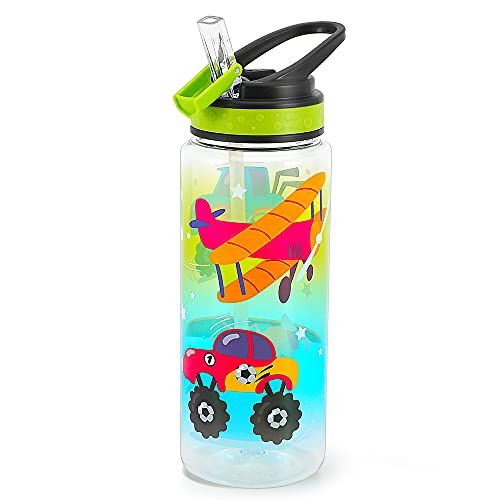 Bouteille d'eau garçons écolier en Tritan 680ml avec paille - 2