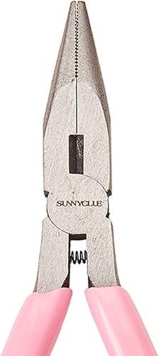 Miniatura 4 de SUNNYCLUE Alicates de punta de cadena de 5 pulgadas de largo con mandíbulas dentadas, mini alicates de precisión para proyectos de bricolaje de