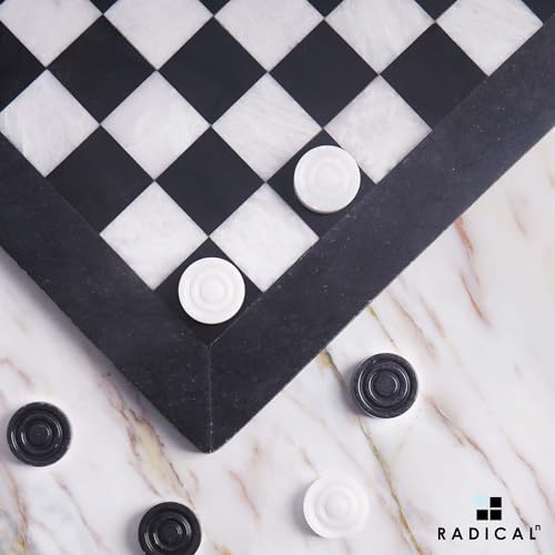 Radicaln Marble Checkers Board Game 15 pulgadas miniatura 3