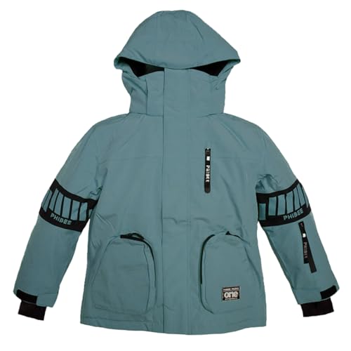 PHIBEE Mens Waterproof Windproof Outdoor Fleece Ski Jacket Ice Blue XXL