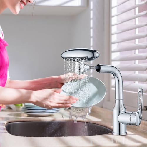 Robinet de salle de bain noir design haut de gamme avec bec 4 modes