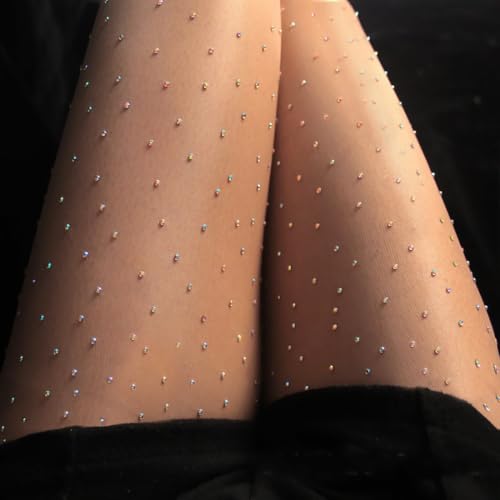 Image of FANCAME Women's Sparkle Stockings, Sheer Tights Party Rhinestone Pantyhose
