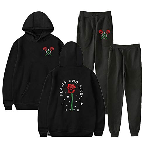 Aibayleef Payton Moormeier Conjunto Dos Piezas Completo Capucha Sudadera Blusa y Pantalon para Mujer Hombre Chandal Gimnasio Sportwear Tracksuit A31118-WY02+KZ03-1-S