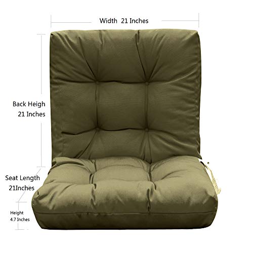 Image of QILLOWAY Outdoor Chair Cushion for Patio Furniture, Waterproof Patio Cushions Set of 2 with Ties, Fade Resistant Replacement Pads for Outdoor Rocking Chairs,Sage