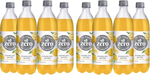 Image of Paper Boat Zero Yuzu Orange Sparkling Water, Pack of 8, 600ml Each | Zero Sugar, Zero Calories | Sugar Free| Flavoured Carbonated Water | No Aspartame