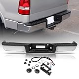 TUSDAR Rear Bumper Assembly Fits for 2006-2008 Ford F-150/06-08 Lincoln Mark LT w/o Sensor Holes and w/o Tow Hitch Chrome Steel Bumpers One Piece Package