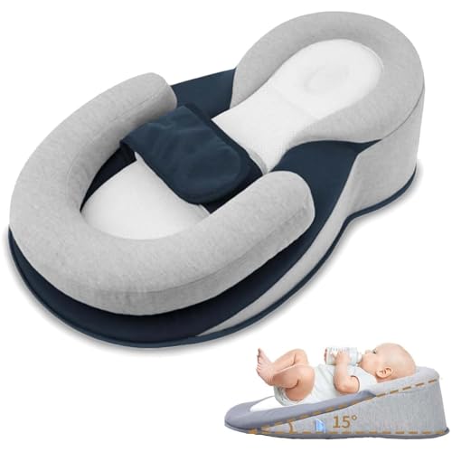 TOYBY Restnest Baby Bed Acid Reflux with Strap, Keesley Rest Nest Baby Bed for Reducing Spit-Up, Babies Feeding Support Pillow, Anti Reflux Newborn Feeding Pillow