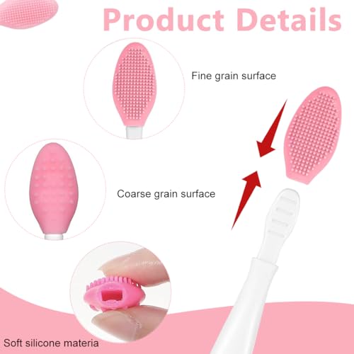 Image of MAYCREATE5Pcs Blackhead Nose Scrubber Brush 3-in-1 Double Head Pore Cleaner Deep Soft Silicone Bristles Exfoliation Tool for Nose & Facial Pores, Blackhead & Sebum Removal