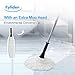 Eyliden Mop with 2 Reusable Heads, Easy Wringing Twist Mop, with 57.5 inch Long Handle, Wet Mops for Floor Cleaning, Commercial Household Clean Hardwood, Vinyl, Tile, and More