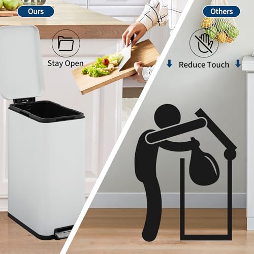 Caneca de basura rectangular para cocina 13.2 gal miniatura 2
