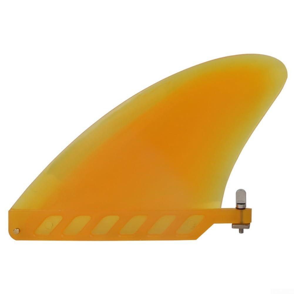 Girftong Surfboard Fin 4.6 Inch, Soft for TPU Flexible Centre Fin For Longboard, Elastic Water Sports Accessory With Screw Lock System(Yellow)
