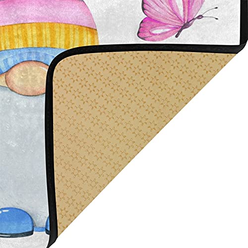 Spring Flowers Gnomes Kitchen Rug Summer Floral Butterfly Kitchen Mat Bath Rugs Doormat Non Slip Floor Door Mats Soft Runner Carpet Home Decor 39 X 20 Inch #TOP5